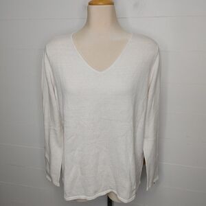 The Earth Collection cotton & cashmere V-Neck zipper sleeve sweater